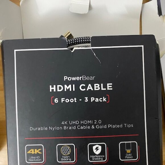 PowerBear 4K HDMI Cable Set | 6 ft (3 Pack) or 10 ft (2 Pack) | Nylon Braided - Picture 5 of 5